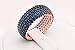 Special Design Turkish Handmade Jewelry 5 Lines Sapphire Zircon Stone 925 Sterling Silver Band Ring All Size