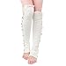Tirain Women Knitted Flat Button Down Crochet Leg Warmers with Lace Trim FBA(White)