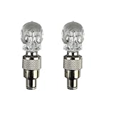 JennyShop Clear White Colorful Glowing Skull LED Valve Stem Light Set