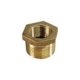 Everflow BRBU1142-NL 1-1/4 Inch Male NPT X 1 Inch Female NPT Brass Lead Free Bushing, Fitting with Hexagonal Head, Brass Construction, Higher Corrosion Resistance Economical & Easy to Install