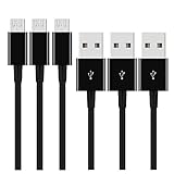 Micro USB Cable, 3-Pack 3.3ft Premium Micro USB Cable High Speed USB 2.0 A Male To Micro B Sync And Durable Charging Cable Samsung, HTC, Motorola, Nokia, Android, And More(Black)