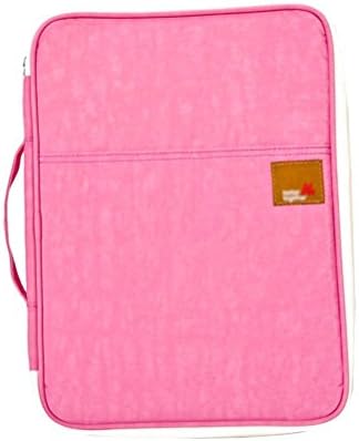 Traditional Arts Student Business Multi-functional Padfolio Portfolio with Inside Pocket,for Pads Letter A4 Paper Waterproof Zipper Tote Case Bag Organizer (Pink)