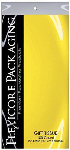 Flexicore PackgingÂ® | Gift Wrap Tissue Paper | Size: 15x20 | Acid Free (Bright Yellow, 100 Sheets)