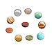 10 Pcs Natural Gemstone and Crystal Round 16mm Mixed Color Cabochons Beads Lots Wholesale Supplies for Handmade DIY Jewelry Making (No Hole Random Color)