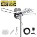 Vansky Outdoor Amplified HD TV Antenna 150 Mile Range, 360 Rotate Digital Antenna Support 2TVs Receive HD UHF/VHF Channel, Pre-assemble w/ High Performance 33ft Coaxial Cable(Antenna Pole Excluded)