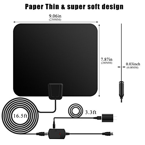 Digital-TV-Antenna-Kezay-Super-Indoor-HDTV-Antenna-50-Miles-Range-TV-HD-Antenna-with-Detachable-Amplifier-Signal-Booster-and-165ft-Coax-Cable-for-Feeview-2017-Upgraded-Version