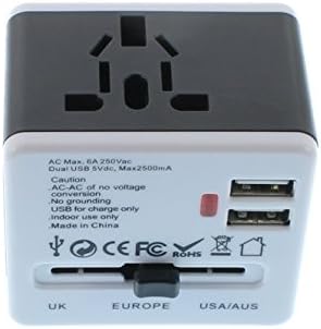 TopQPS International Travel Adapter with Dual USB Ports - Best AC USB Charger with plugs for US/UK/EU/AUS - Safety Fuse Integraded and Traveling Case Included