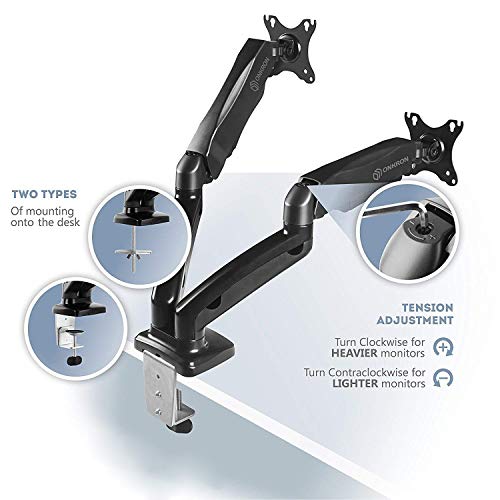 ONKRON Dual Monitor Desk Mount for 13 to 27-Inch LCD LED Computer TV Screens up to 14.3 lbs G160
