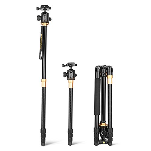 QZSD Q999H Aluminum alloy Tripod Monopod 360 Degree Damping Ball Head Carry Case For Canon Sony Nikon Video Camcorder With Horizontal Column