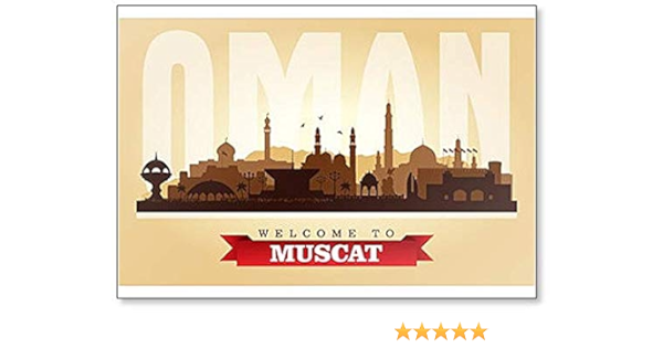 Imán clásico para nevera de la ciudad de Omán de Muscat