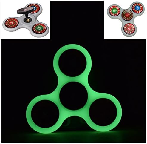 Spinner Fidget Toy,Family Game Spinner Stress Reducer Portable Tri-Spinner Anti-Anxiety 360 Spinner Relieves ADHD Anxiety EDC Hand Spinner,Drop Test,Mute Bearing (Luminous)