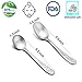 TeamFar Toddler Spoons, Stainless Steel Toddler Kids Spoon Set Silverware, Non Toxic & Healthy, Cute Animals & Attached Travel Case - 6 Pieces