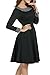 Meaneor Women's Vintage Polka Dot Neckline A-line Cocktail Party Dress, Black, Small