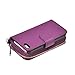 Pooqdo (TM) 2015 Newest Magnetic Zip Flip Wallet Leather Card Case Cover for Iphone 5 5g 5s (purple)