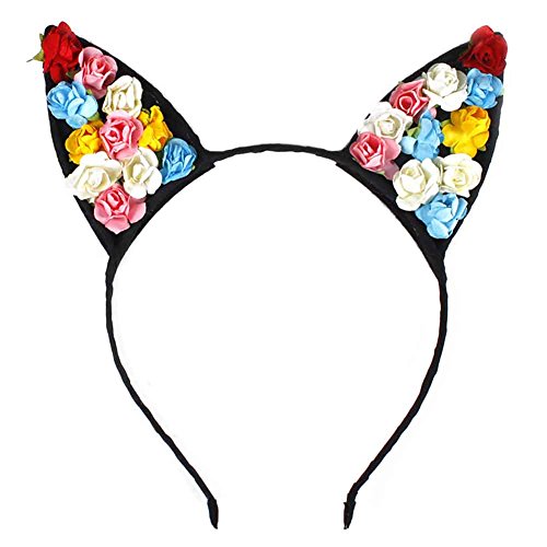 CHUANGLI Cute Animal Ears Flower Headband Party Hair Headdress Fancy Dress Cosplay Costume