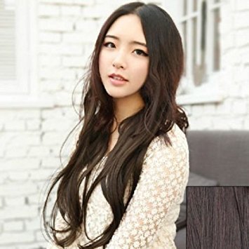 Amazon Com 100 Real Hair Elegan Style Dark Brown Long Soft