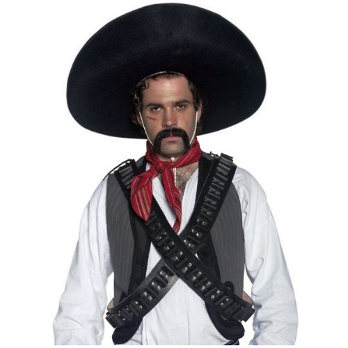 Authentic Western Leather Bandolier Bullet Belt Costume Accessory