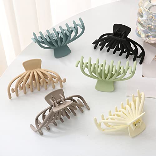 6Pcs Hair Clips for Women, 4.7‘’ Large Neutral Hair Claws Clips for Thick Thin Hair, Matte Jumbo Strong Hold Hair Clip for Women Girl, Non-slip Jaw Claw Clip with Box, Hair Accessories for Christmas Gifts