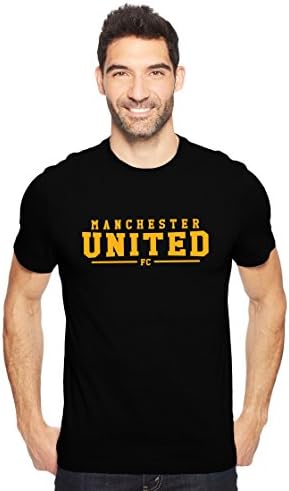 CHRYSOLITE Football Lovers Manchester United Football Club (MUFC) Men's Cotton Round Neck Tshirt in Black & Red
