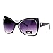 SA106 Unique Oversized Cat Eye Hybrid Butterfly Sunglasses Black
