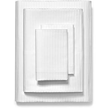 Boll & Branch Luxury Fair Trade Long Staple Organic Cotton Sheet Set in Striped White - California King