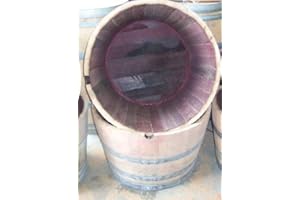 BOTARO 1/2 Oak Wine Barrel Planter 27" W x 18" H Made by Wine Barrel Creations Inc.