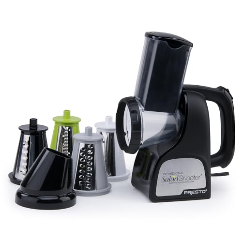 PRESTO 02970 PROFESSIONAL SALADSHOOTER ELECTRIC SLICER/SHREDDER, BLACK,1 COUNT