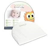 Sunshine Joy Universal Bassinet Wedge & Baby Sleep Positioner | Hypoallergenic Waterproof Layer & Handcrafted Bamboo Removable Cover | Newborn Sleeping Pillow with 12-degree Incline for Sound Slumber