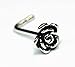 1 Piece 20g (0.8mm) 925 Sterling Silver Nose Stud Nose Ring L Shape Tiny Rose 1/5