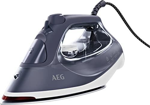 AEG Dampfbügeleisen, 2400 Watt, 160g Dampfstoß, 0-40g Dampf/Min., Restwärmeanzeige, Sicherheitsabschaltung, Selbstreinigungsfunktion, 1,95 m Kabel, An