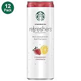 Starbucks, Refreshers with Coconut Water, Strawberry Lemonade, 12 fl Oz. Cans (12 Pack) (Packaging May Vary)