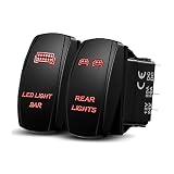 Xislet LED Light Bar Rocker Switches Replace for UTV Polaris Ranger RZR 800-1000 XP Turbo Can Am Commander 800 Maverick X3 Rear Lights UTV Rocker Switch, LED Amber Backlit (Combo Package) (Amber)