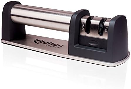 Professional Knife Sharpener, 2 Stage Knife Sharpener, 2 Stage Diamond Coated Sharpening Wheel System, By Kitchen Knacks