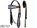 Tahoe Tack Patriotic Hand Painted American Flag Western Browband Headstall with Matching Reins & Breast Collar, Full Sizethumb 1