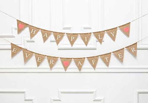 Wedding Banner HAPPILY EVER AFTER Rustic Banner Customize your name - Engagement Party Decoration - Photo Prop
