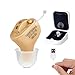 TKING Rechargeable Hearing Amplifier for Adults, Invisible in Ear Canal, Digital Noise Reduction Feedback Cancelling,Aid and Assist Hearing (for Left Ear)