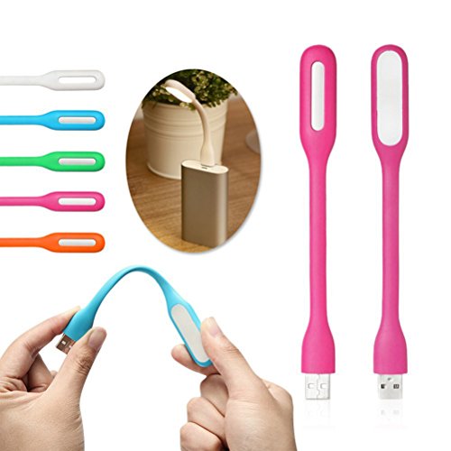 JKLcom USB LED Light (5 Pack) Mini Flexible Adjustable Portable Lamp for Night Book Reading, Night Light, Night Work, Light Lamp