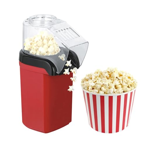 Portable Popcorn Maker, Hot Mini Air Popper 3 Minutes Fast Making, Healthy Oil Free Smart Popper Gift Set, mall Popped Machine with Measuring 12 OZ Cup BPA Free