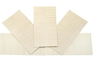 HUATOOL 5pcs Flame Maple veneer Guitar Head Veneer Shell Sheet Headplate Replacement guitar Accessories DIY Guitar making material 200mm*90 * 0.5mm