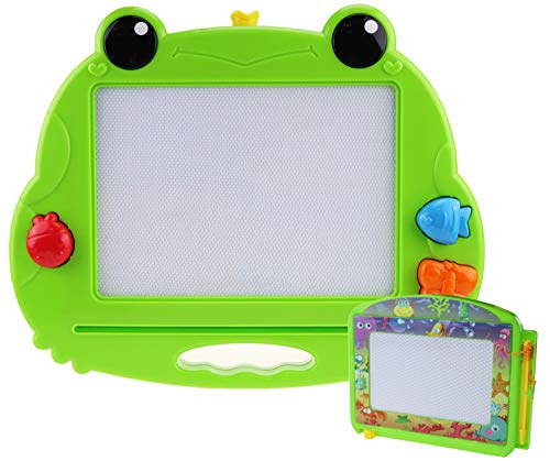 CHUCHIK Toys Magnetic Drawing Board for Kids and Toddlers. Large 15.7 Inch Magna Doodle Writing Pad Comes with a 4-Color Travel Size Sketch Doodle Board.(Frog) - Thumbnail 7