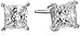 Amazon Essentials Platinum or Gold-Plated Sterling Silver Infinite Elements Zirconia Princess-Cut Stud Earrings, (previously Amazon Collection)