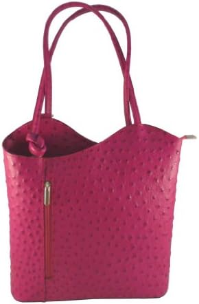 Backpack Convertible Handbag (Pink Ostrich)