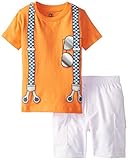 Kids Headquarters Little Boys' Suspender-Print T-Shirt and Short Set
