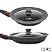 Cleverona Nonstick 10.25 inch Frying Pan Skillet with Detachable Handle and Universal Pot Lid, Dark Grey
