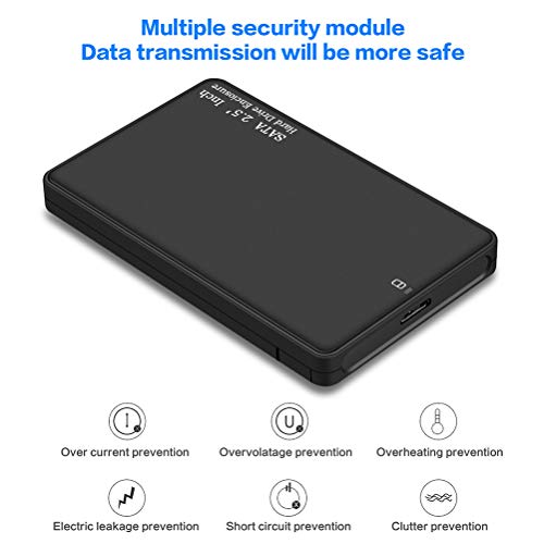 LEDMOMO Portable Tool-Free 2.5 inch External Hard Drive Enclosure USB 3.0 Micro B for 7-9.5mm SATA HDD/SSD up to 2 TB
