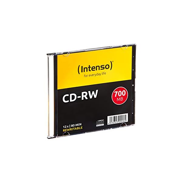 Intenso 2801622 CD-RW Rohlinge 700 MB, RW 12x Speed kratzfest Cover-Card 10er Pack Slim Case – Bild 3