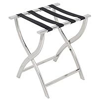 AMENITIES DEPOT Folding Chrome Stainless Steel Luggage Rack (J-12A)