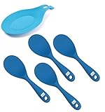 Silicone Rice Paddle with Holder Set of 5, KSENDALO
