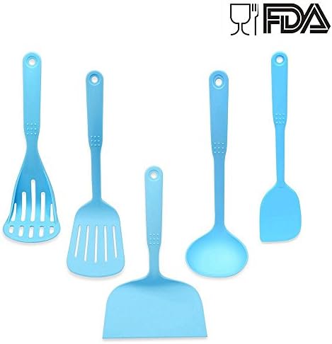 Homestop Kitchen Utensils - 5 Piece Silicone Spatulas - 600°F Heat-Resistant Spatula, Serving Filpper, Turner, Spatula, Ladle, Potoato Masher