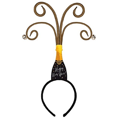 Amscan Mens Black, Silver & Gold Champagne Bottle Headbopper One Size - 1/pkg.